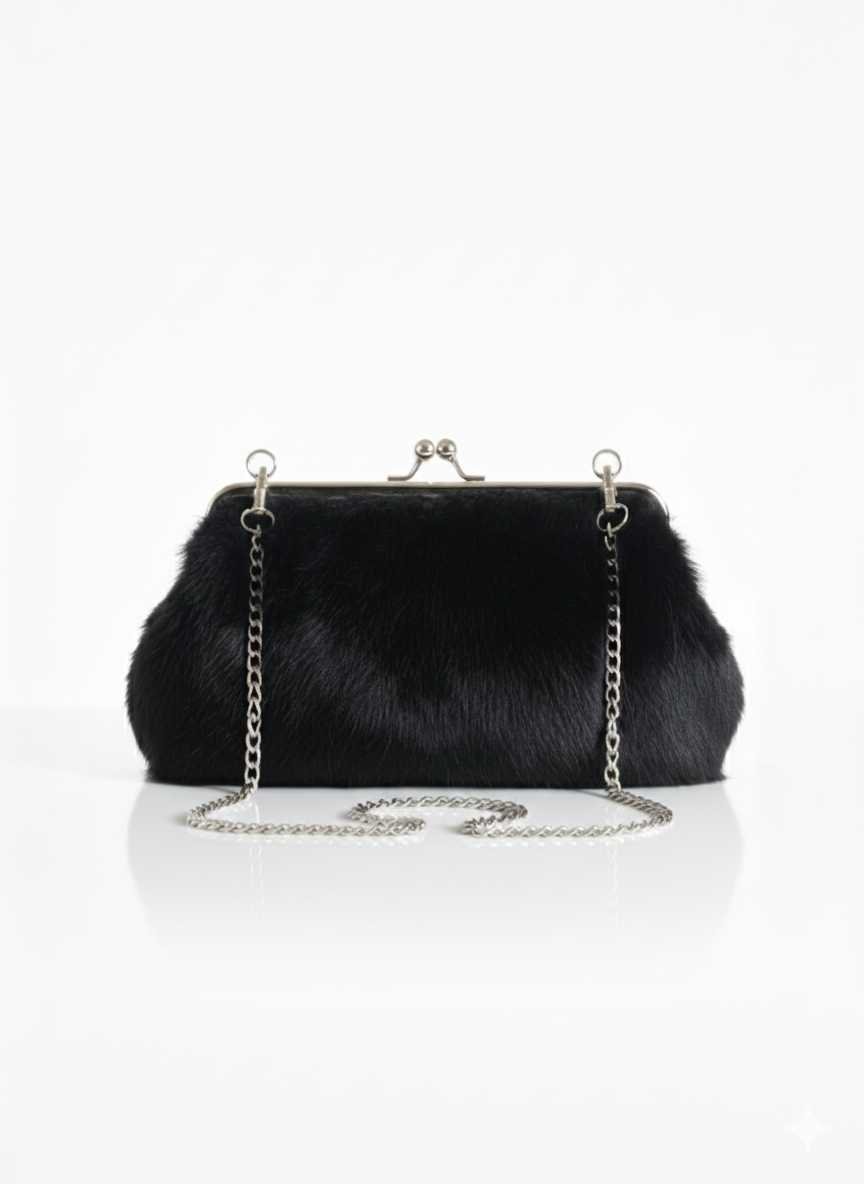 Black fur+ cross body 