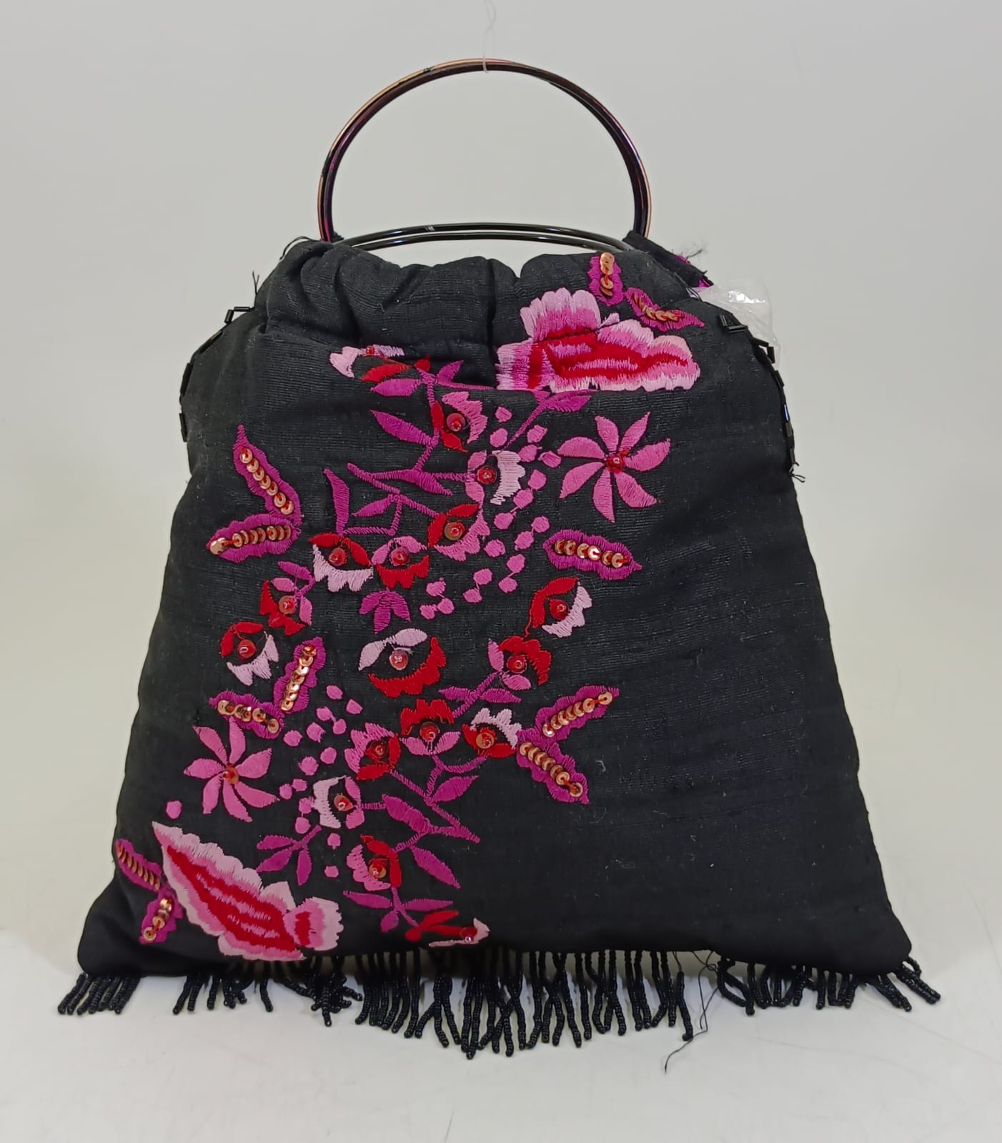 Black Embroidery Pouch