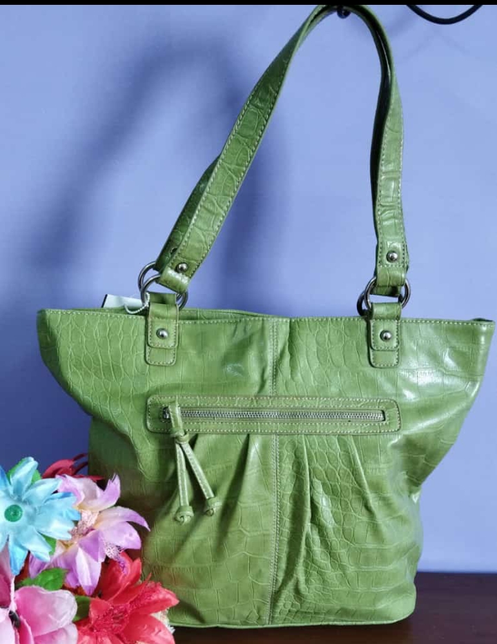 Green leather Hand bag