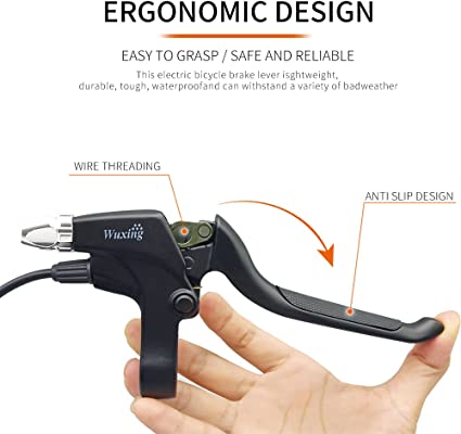 HUDAMZKY E-Bike Brake Lever WUXING 115PDD , Brake Grips for Electric Bike or E Scooter ,Ebike Accessories Cut Off Power When Brakes Ebike Parts (SM Plug)