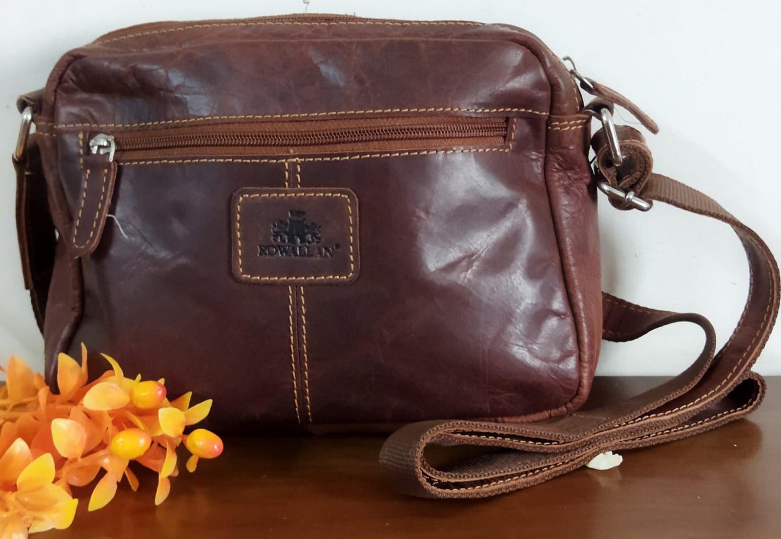 Brown rowallan leather Crossbody