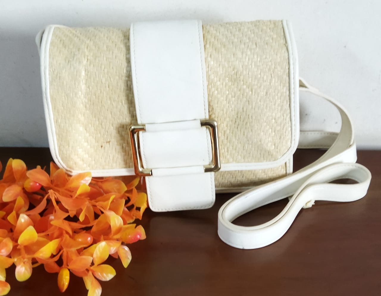 White hand made Crossbody