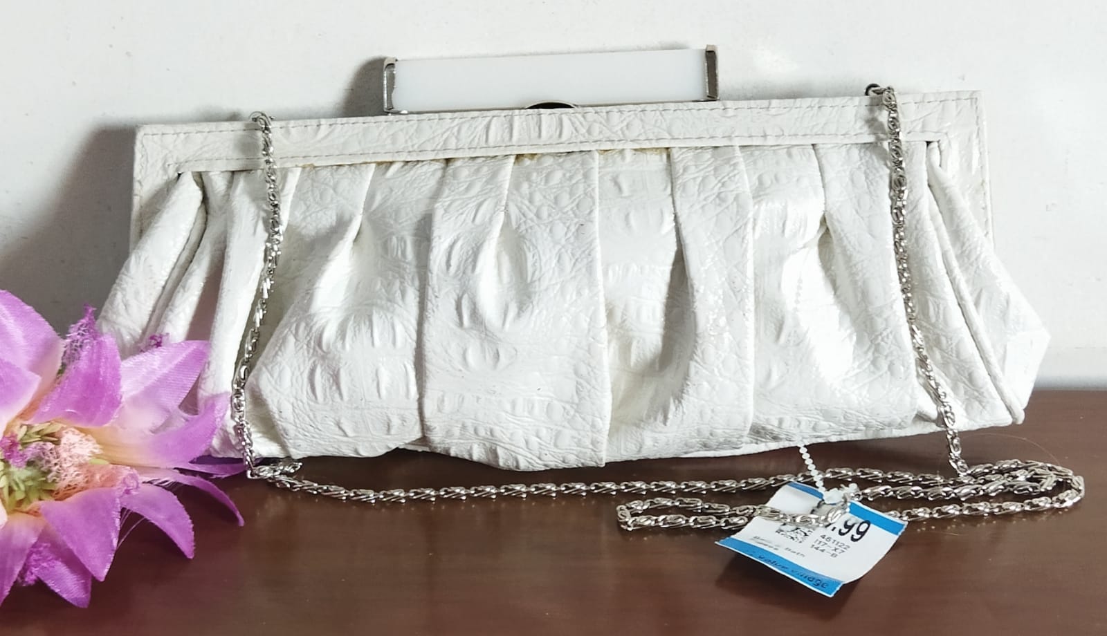 White crossbody Clutch