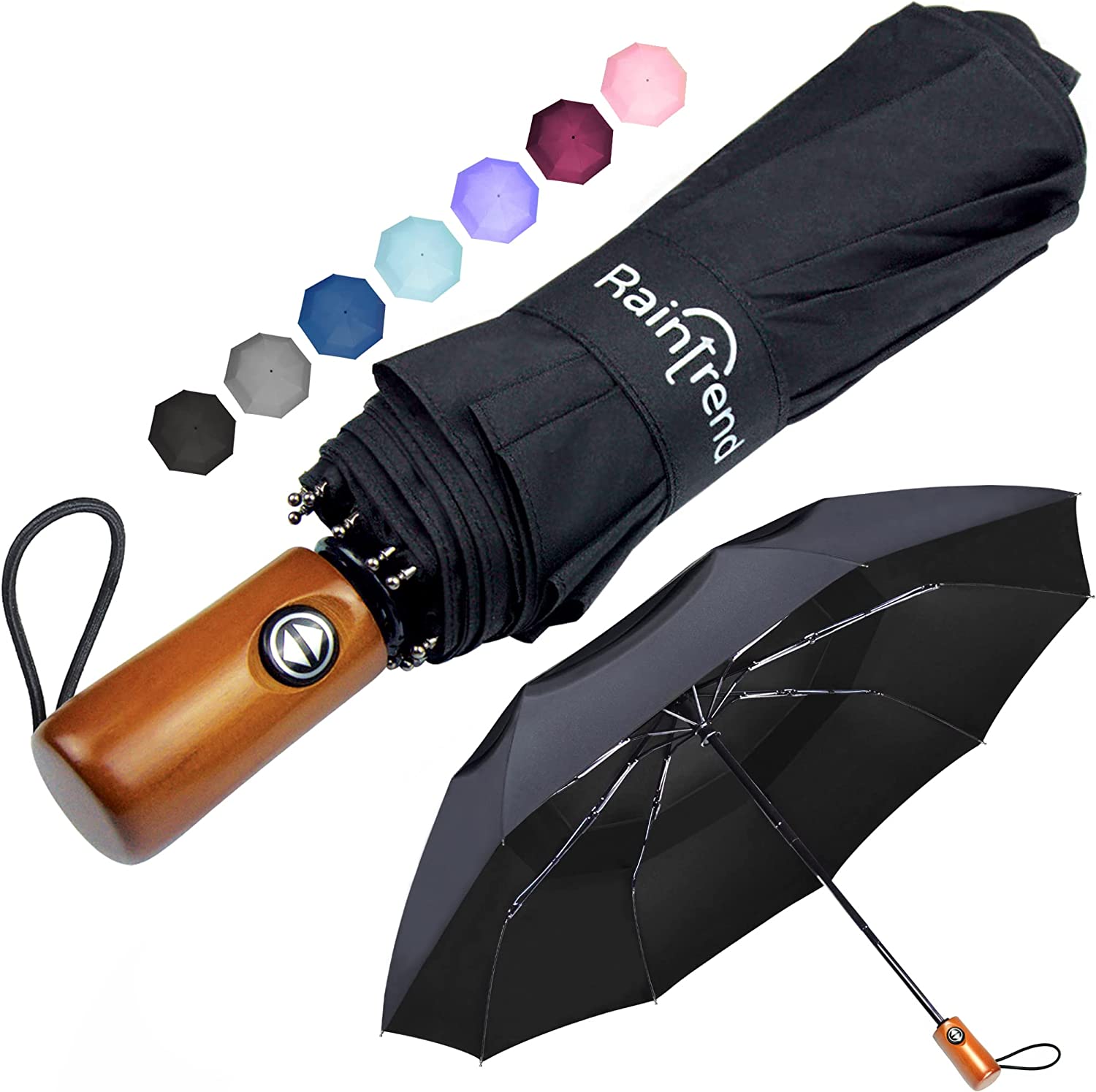 NEW Premium Large Windproof Double Canopy Umbrella for Rain - Travel Umbrella - Compact Automatic Umbrella - Folding Umbrella for