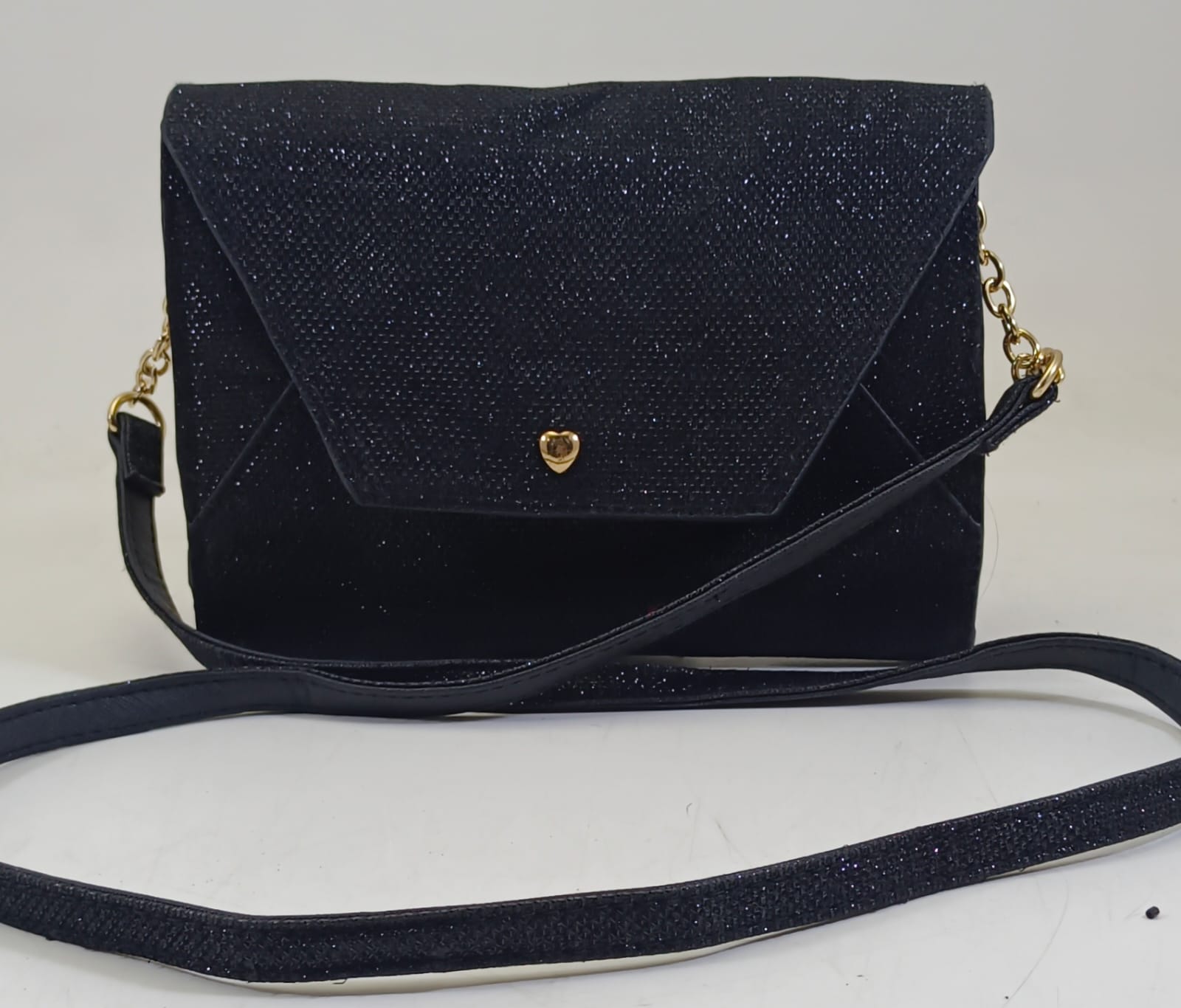 Shiny Black Crossbody