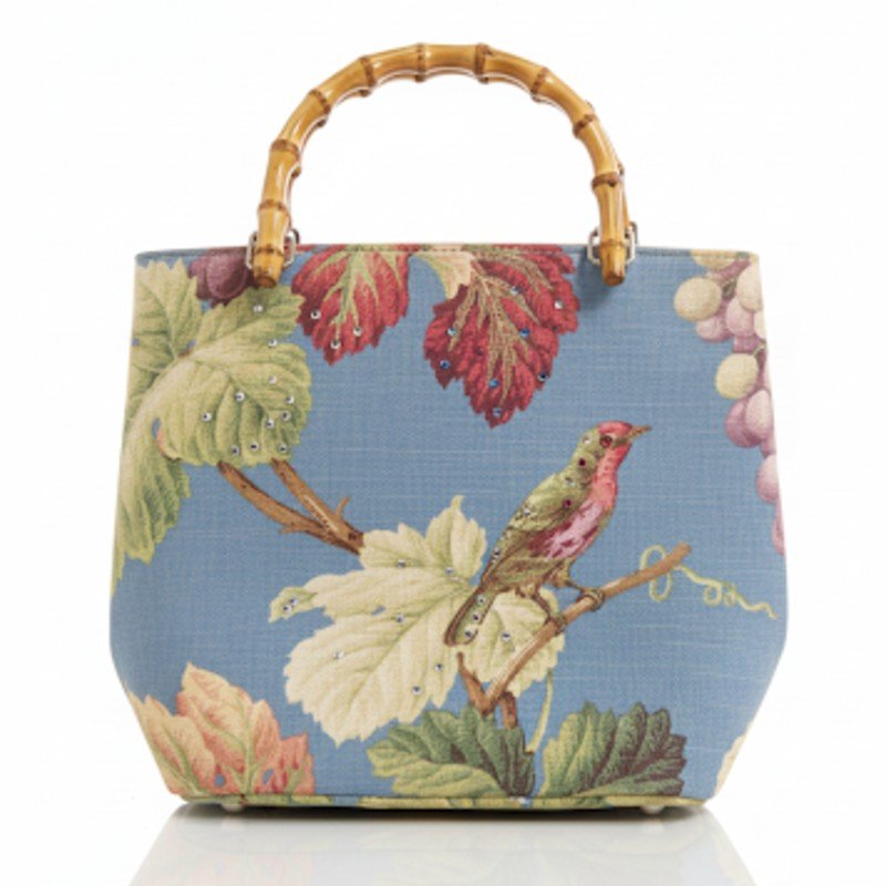 Wooden Handle Floral Hand purse