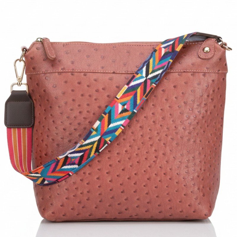 Ostrich leather hand bag