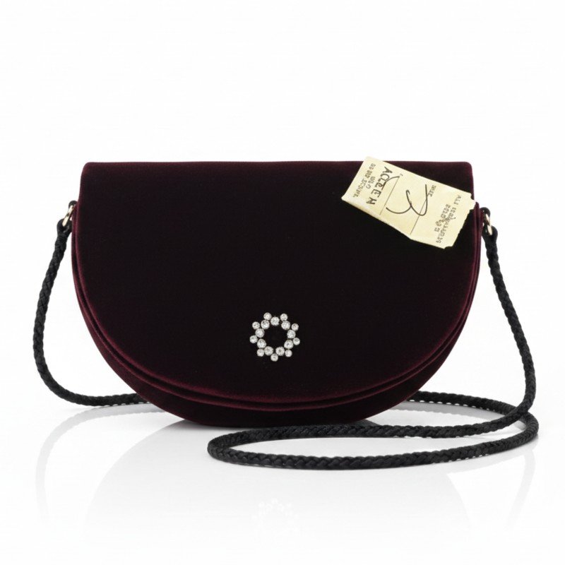 Maroon velvet Crossbody