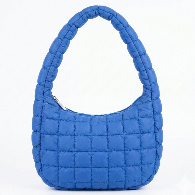 Blue Quilted Hand Carry bag