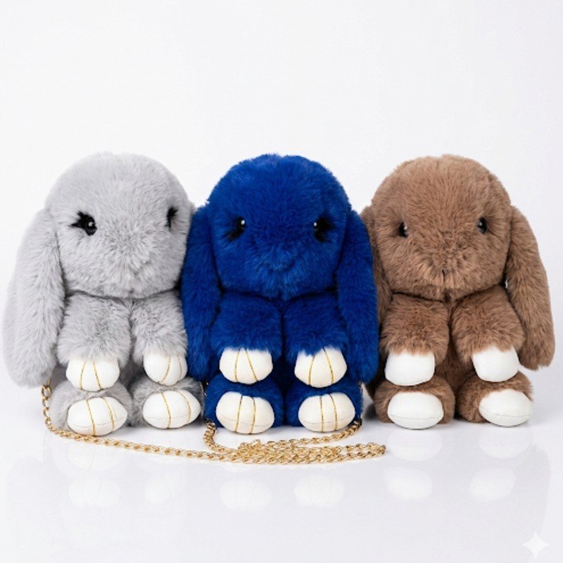 Beautiful Bunny fur Cute crossbody