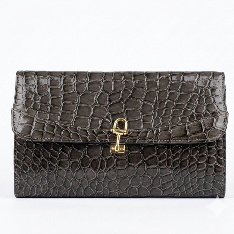 Crocodile Jelly Leather Clutch