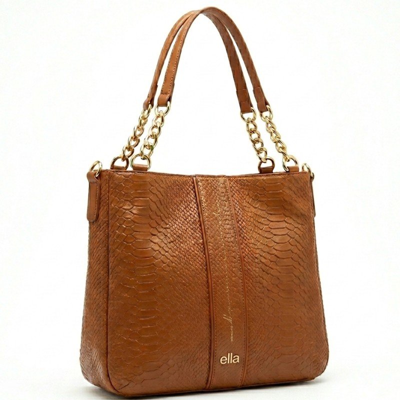 Crocodile leather branded handbag