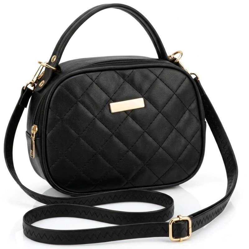 Decent look black quilted crossbody