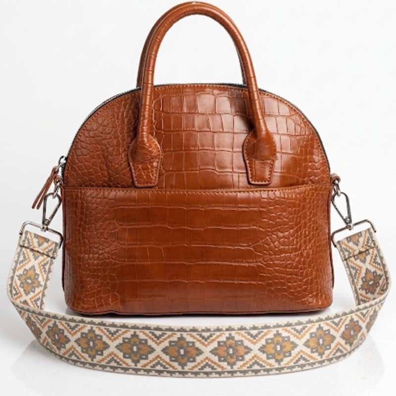 Chocolaty brown Crocodile leather branded handbag