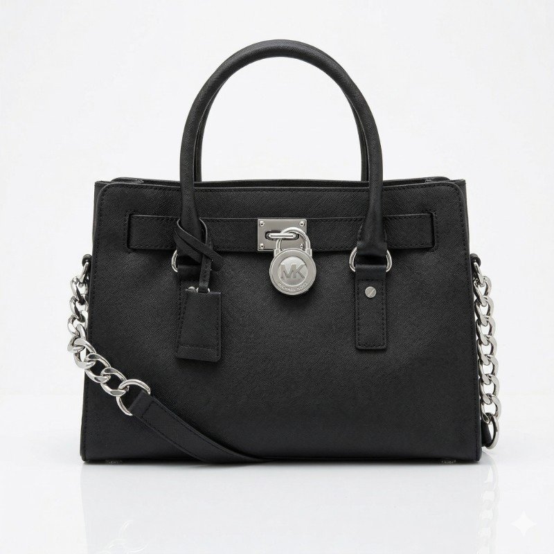 Michael Kors Hamilton Large Saffiano Leather Satchel – Black