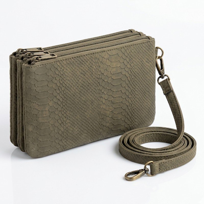 Crocodile leather branded Crossbody