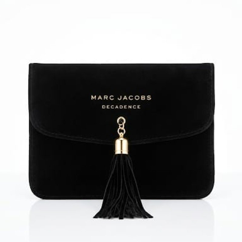 Marc Jacobs Decadence Black Velvet Pouch Clutch Bag.