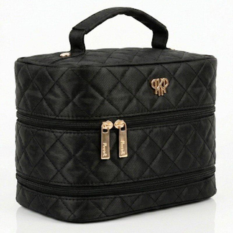 Quilted black travel makeup case+ Jewellery organizer