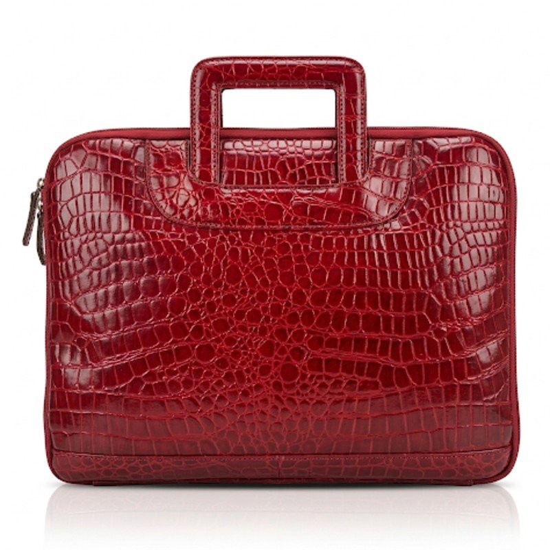 Crocodile leather branded laptop bag