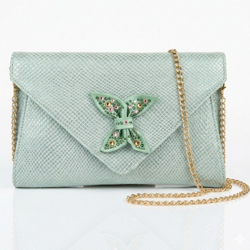 Beautiful pastel green crossbody+Clutch