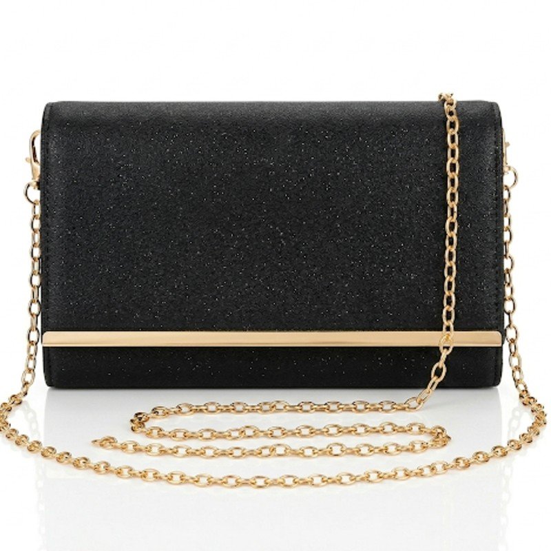 Black glitter evening clutch+Crossbody