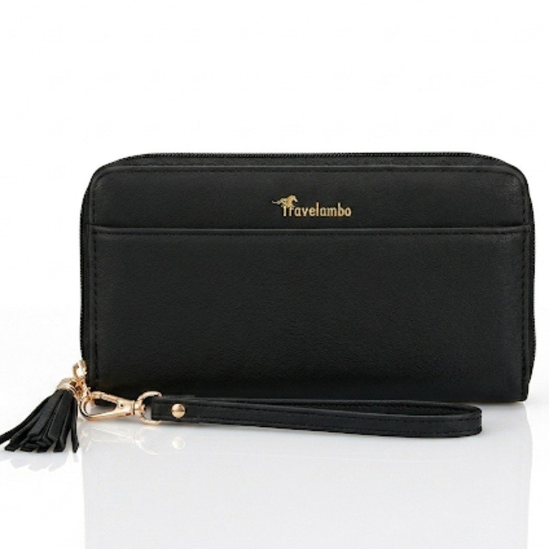 Travelambo Women's Wallet Tassel Bifold Ladies Clutch Wristlet.