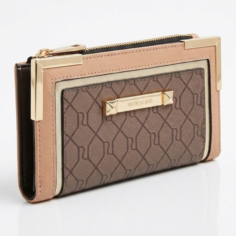 River island branded coded clutch +wallet