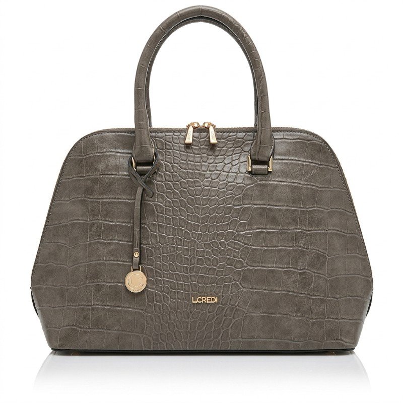 L-credi branded crocodile leather hand bag