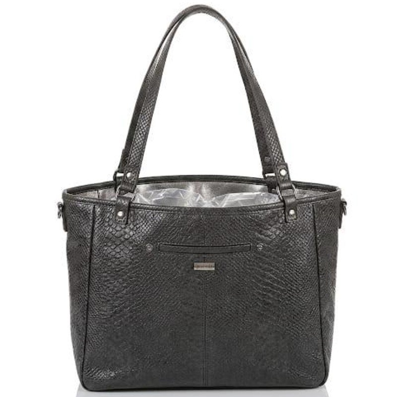 black faux snakeskin Townsfair Reversible Tote bag