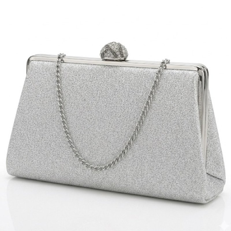 Sparkling Silver Glitter Clutch