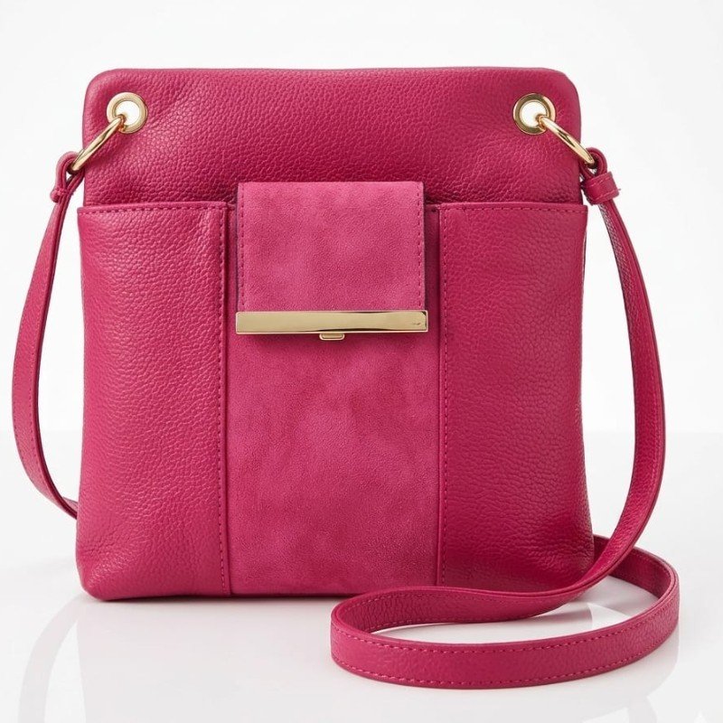 Fuchsia MKF collection janni cross body bag made of texture vegan leather