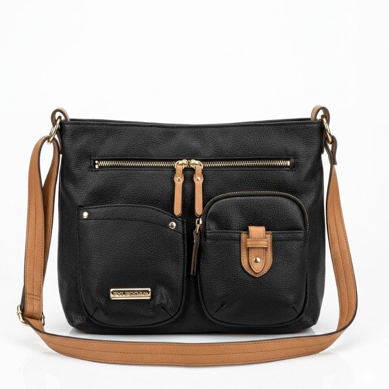 Black and tan pebbled tylor radon cross body