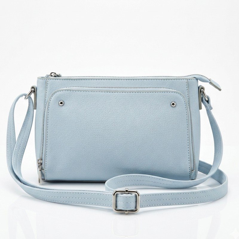 Sky  blue good  leather crossbody.
