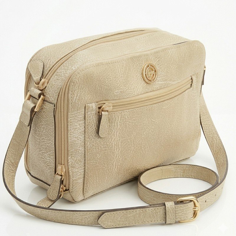 Caramel leather crossbody bag