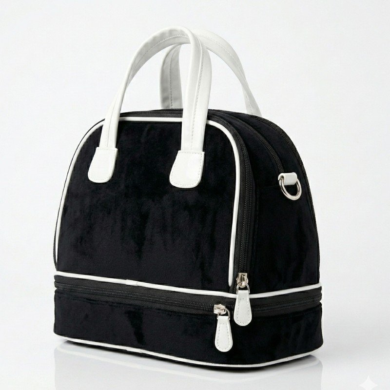 black and white piped contrast handbag from Outfitters.