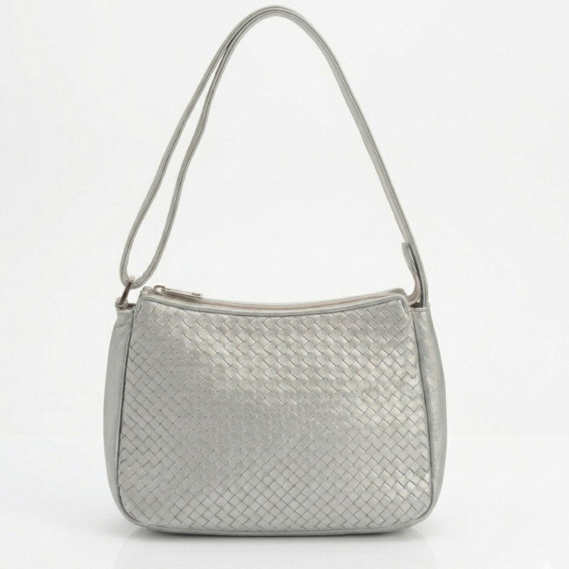Nishat Linen Silver Evening Bag in a woven design