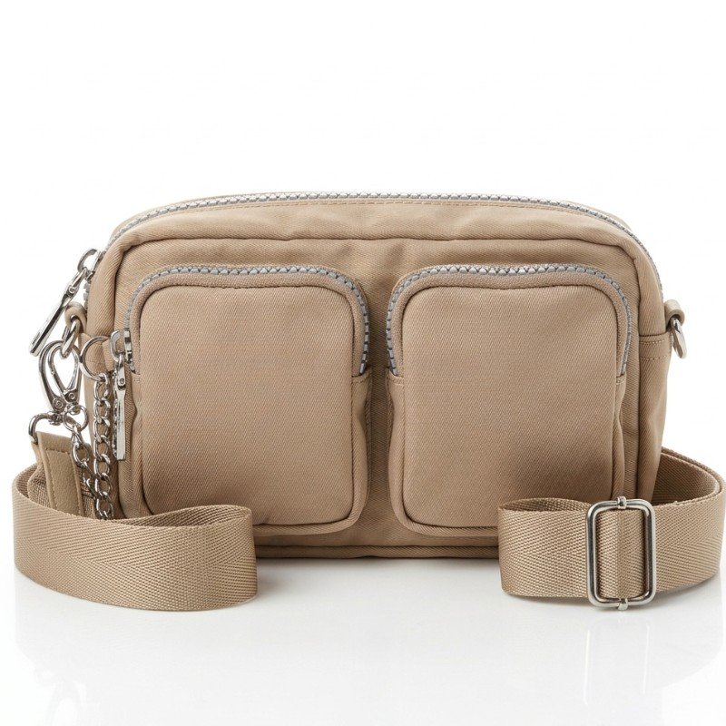 beige Xtrem Hazel crossbody bag with front zipper pockets