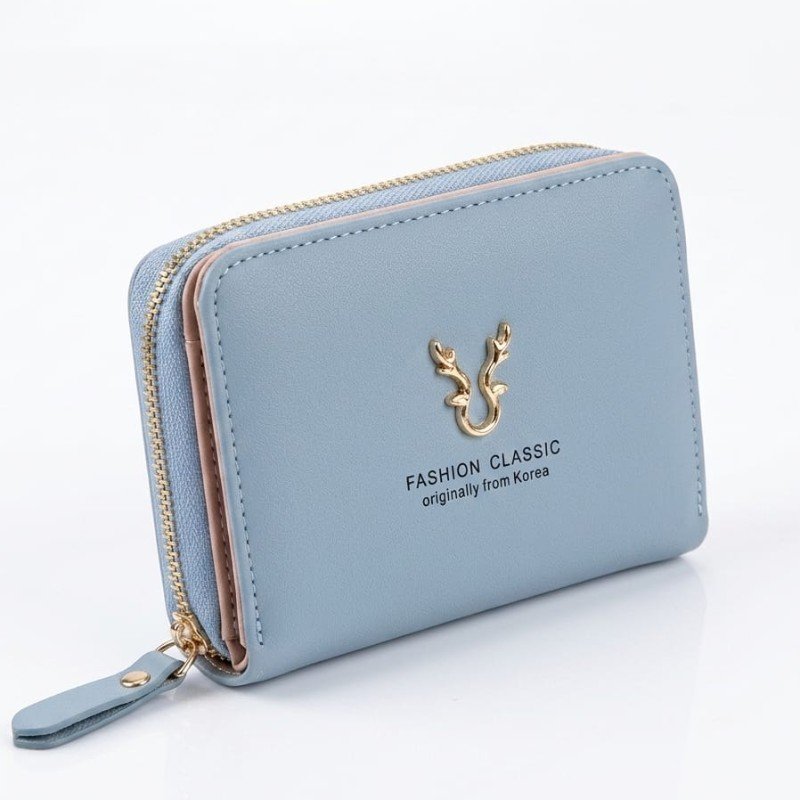 Light blue women's short wallet