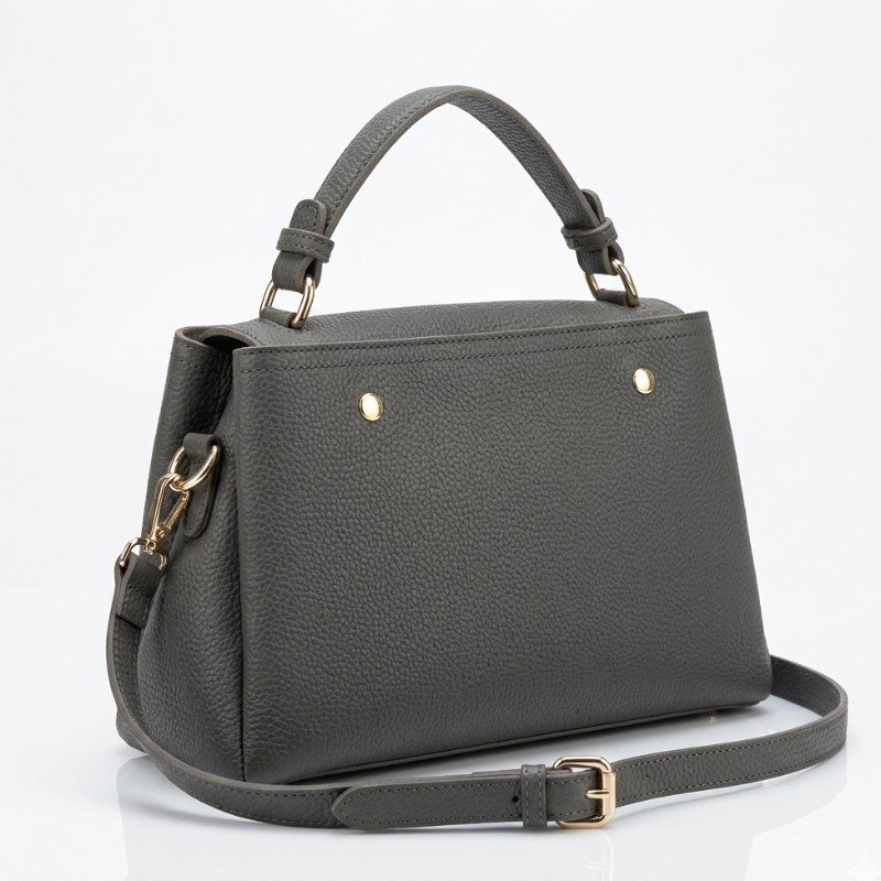 grey structured handbag