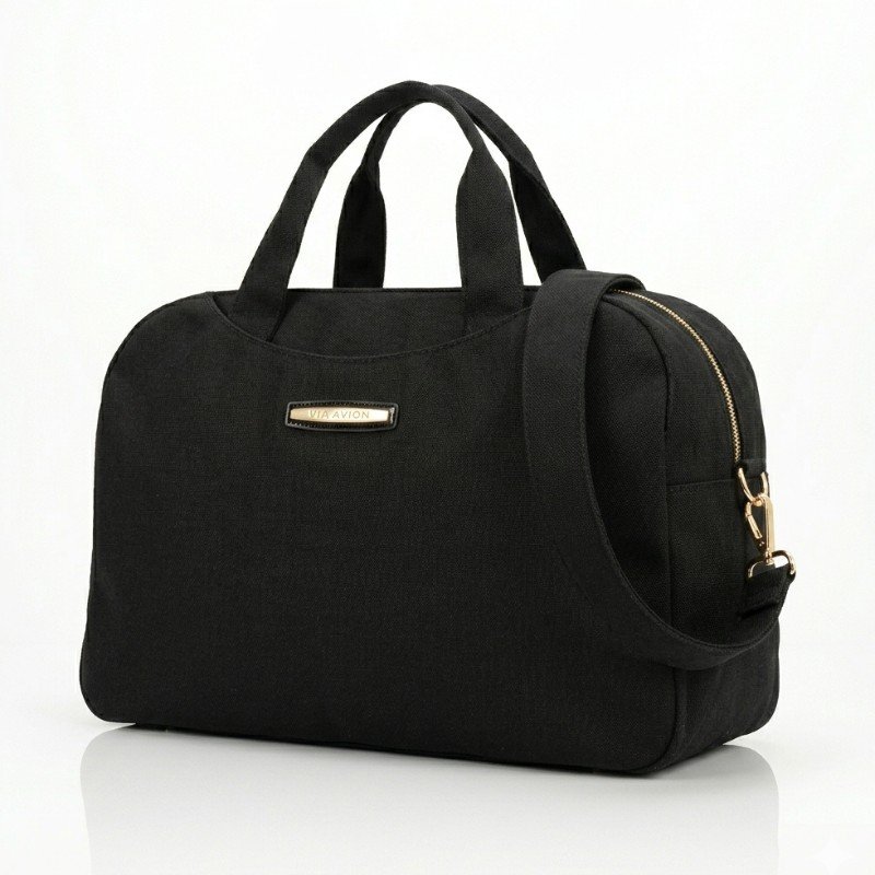 High quality big size black branded travel bag 