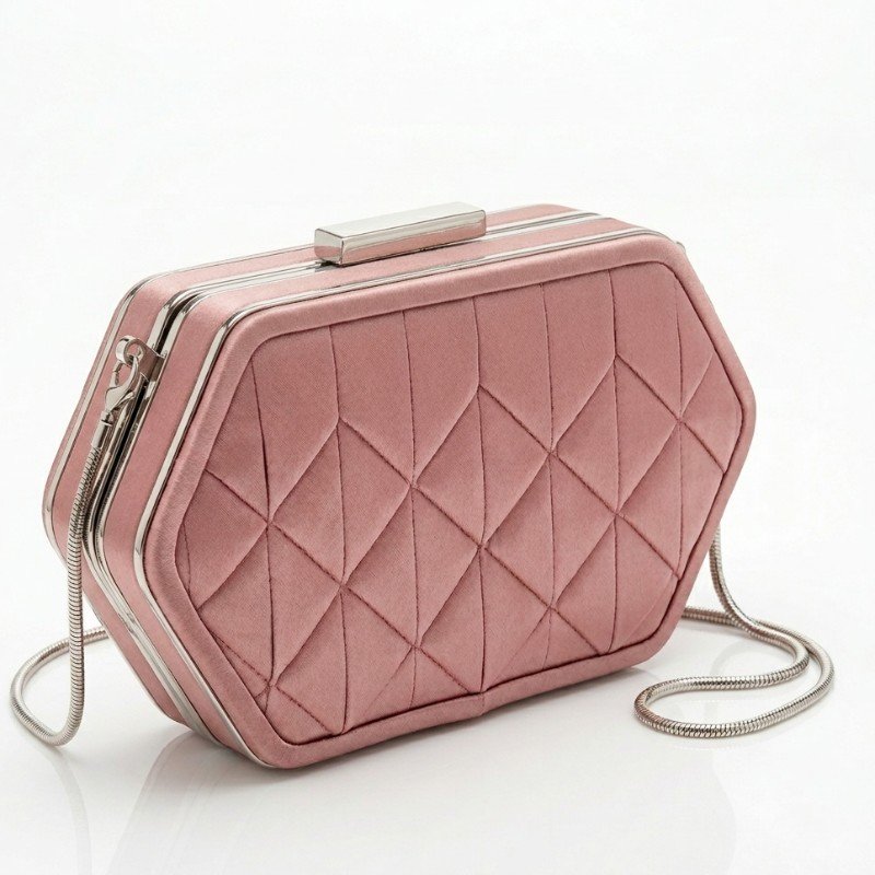 Irenic Official clutch is a subtle, elegant pink velvet mini clutch