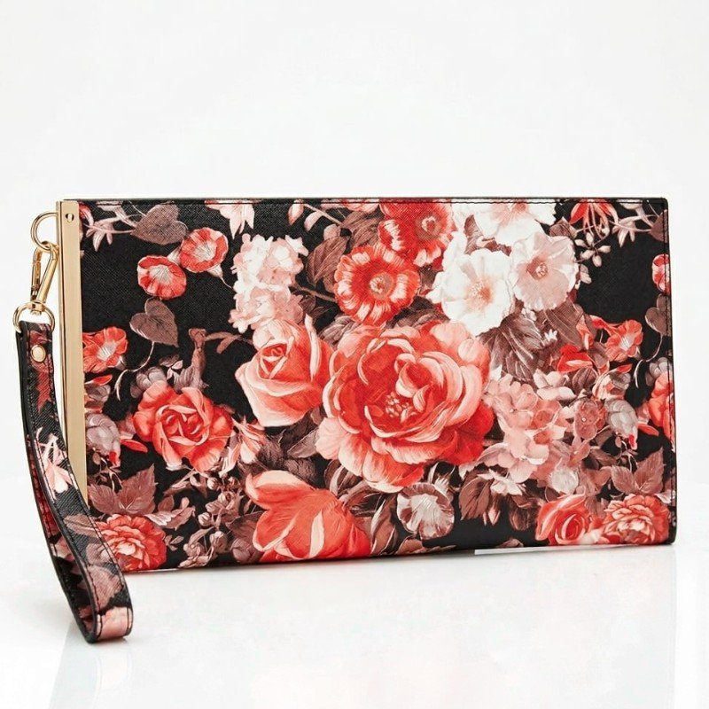 Beautiful floral print wristlet clutch