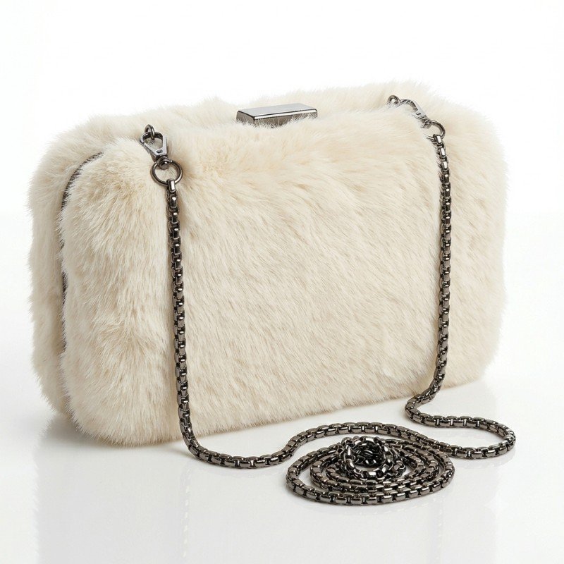 off-white faux fur crossbody