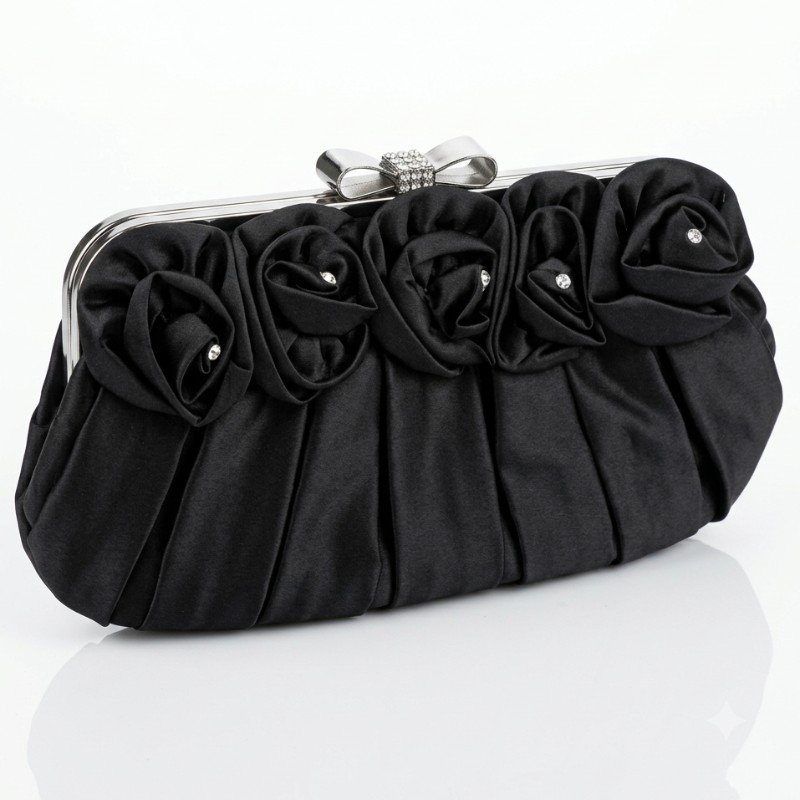 Beautiful black rose  party clutch