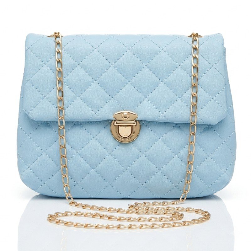 Sky blue beautiful quilted pattern bag
