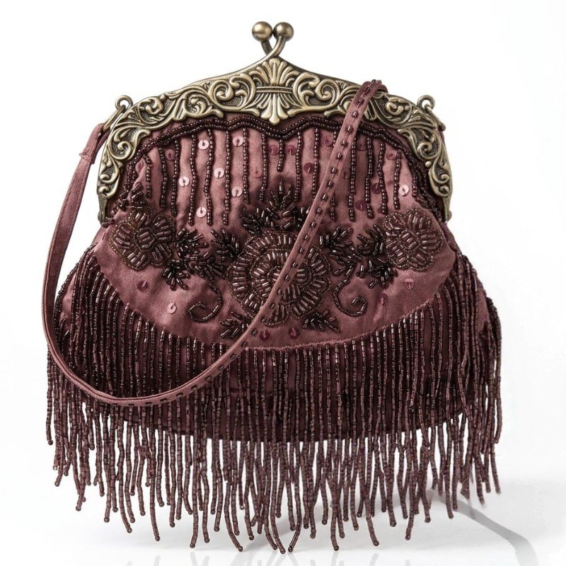 Cutdana hand made beautiful mouve colour clutch