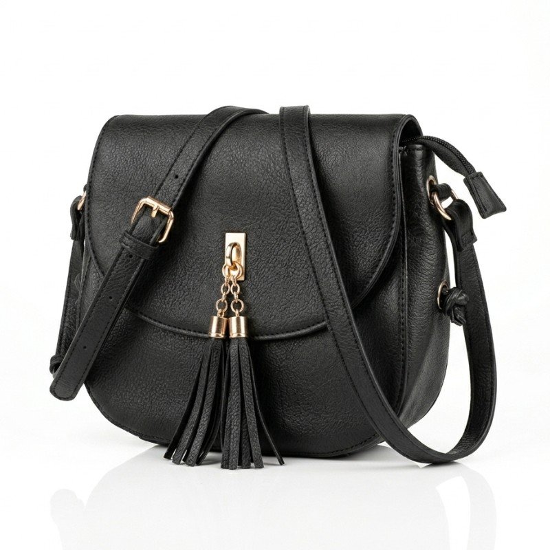 Black leather crossbody