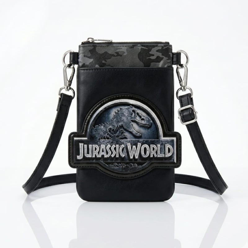 black Jurassic World smartphone crossbody