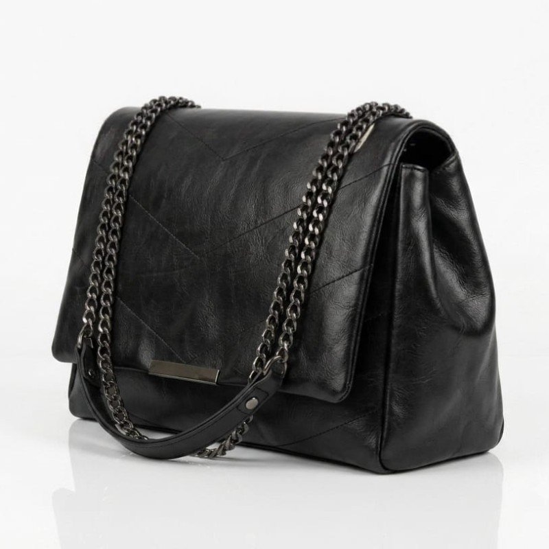 Beautiful black leather hand carry