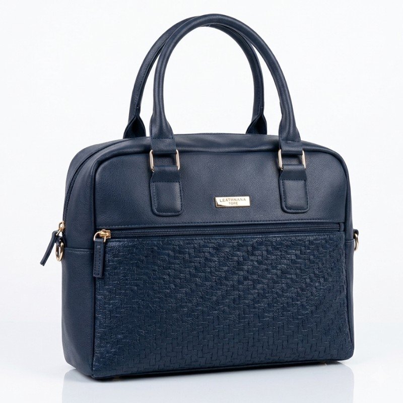 Eternal blue leather hand bag